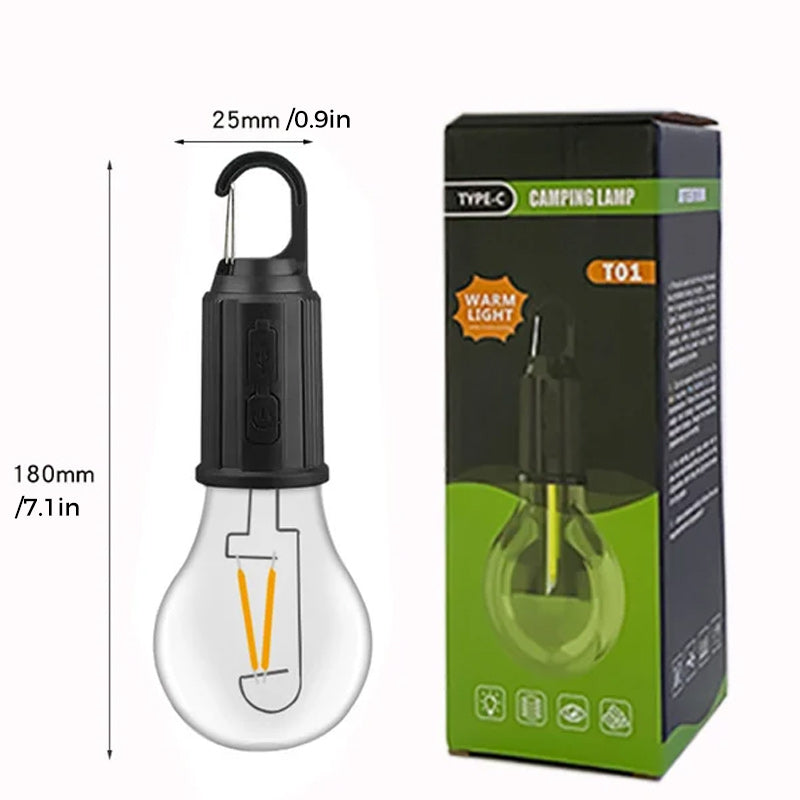BowLift | New Outdoor Camping Hanging Type-C Charging Retro Bulb Light