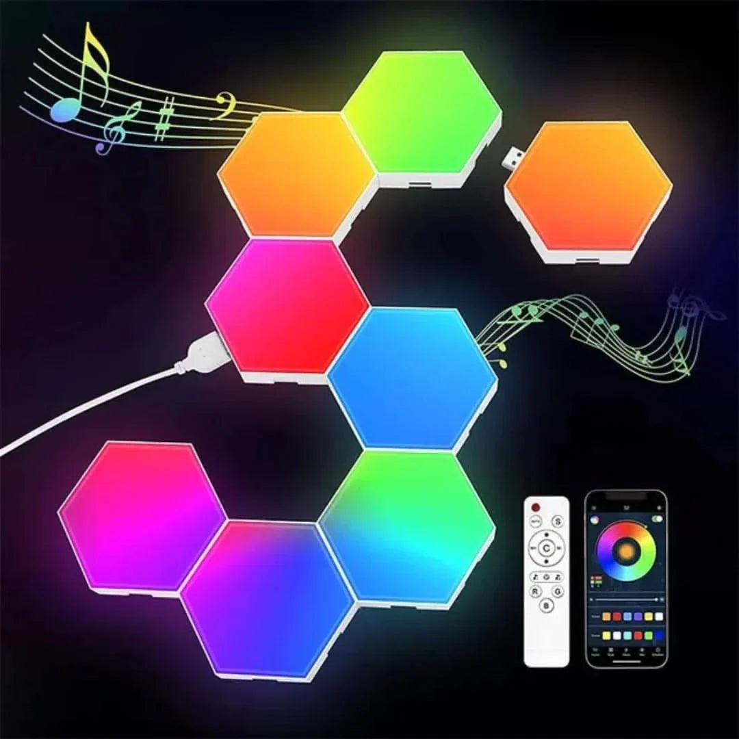 BowLift | Interactive Hexagonal LED Panels with RGB Color Control and Music Synchronization
