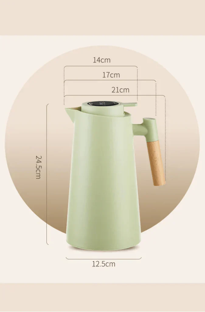 BowLift | ThermoWood – Smart Insulated Thermos Jug with Digital Temperature Display & Wooden Handle