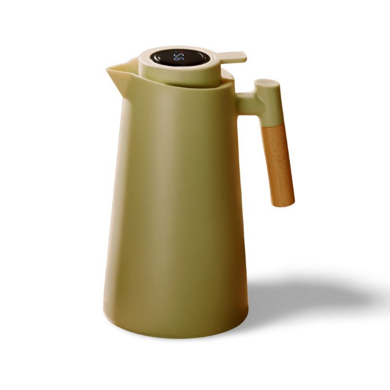 BowLift | ThermoWood – Smart Insulated Thermos Jug with Digital Temperature Display & Wooden Handle