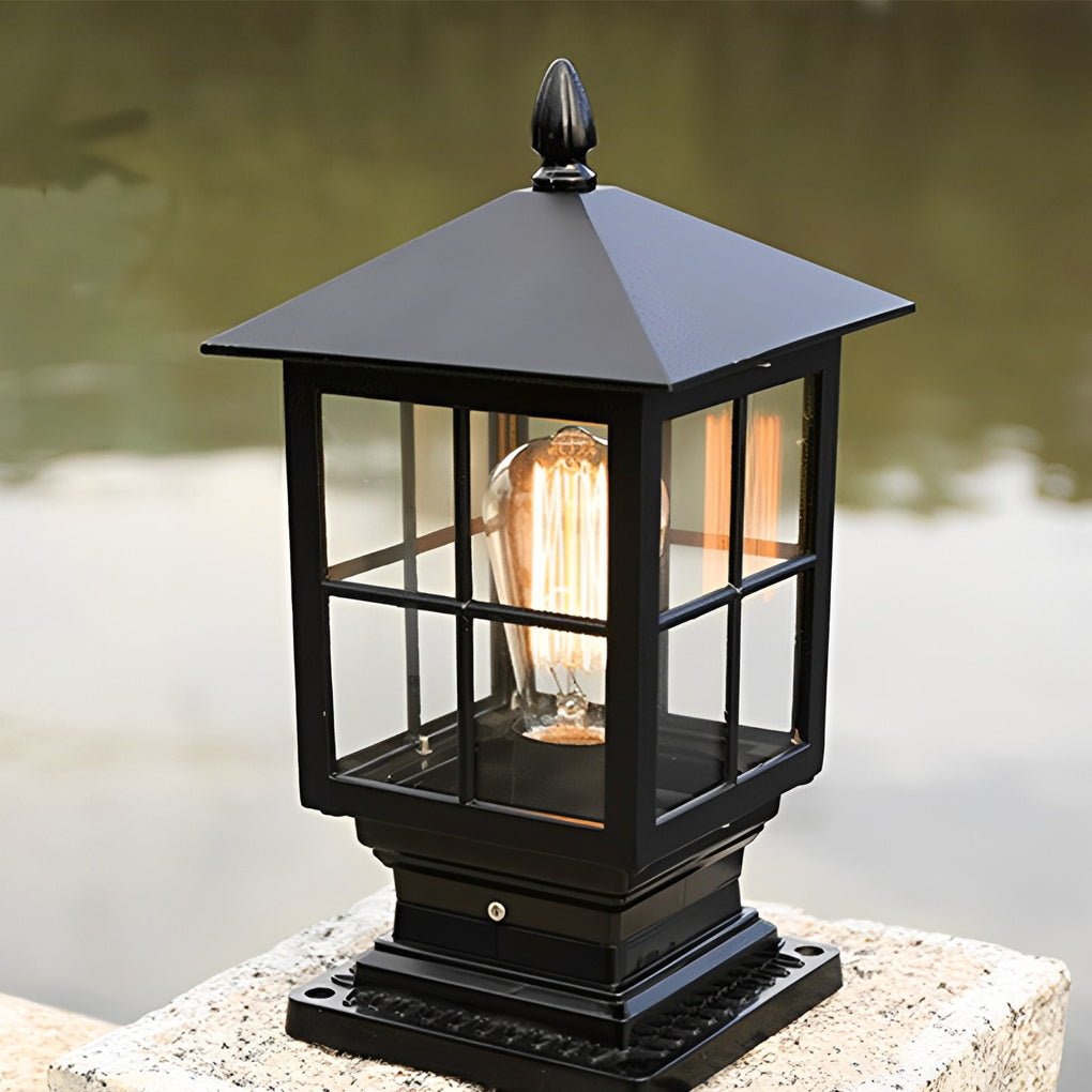 BowLift | Classic Black Square LED Post Lights Solar Powered