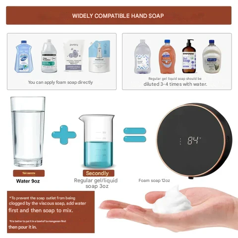 BowLift | Cleon 5-in-1 Smart Automatic Soap Dispenser with LED Display – Touchless, Rechargeable & Wall-Mountable