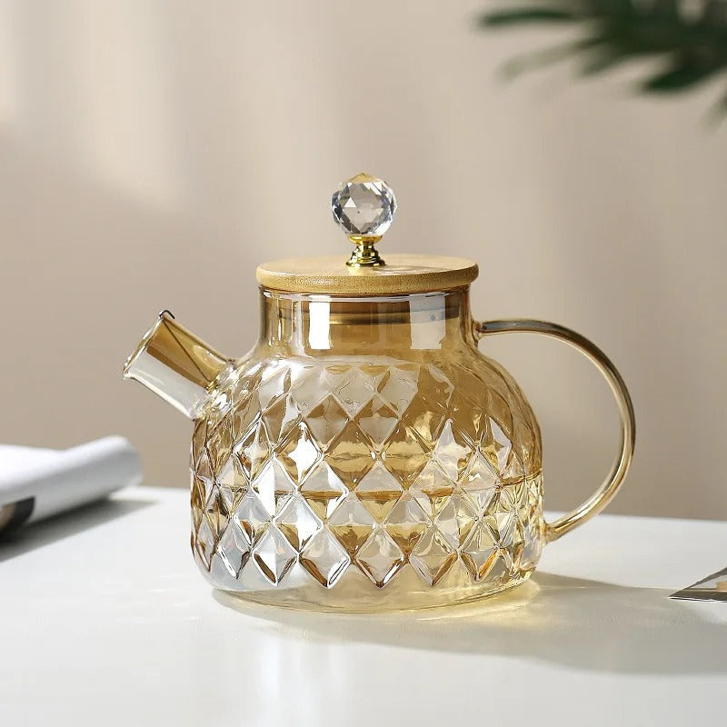 BowLift | Classic Crystal Teapot | Glass & Wood