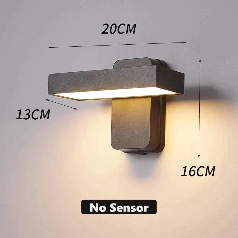 BowLift | PIR Motion Sensor Outdoor Wall Light | IP65 Waterproof, Rotatable Design & Adjustable Length for Gardens and Entrances
