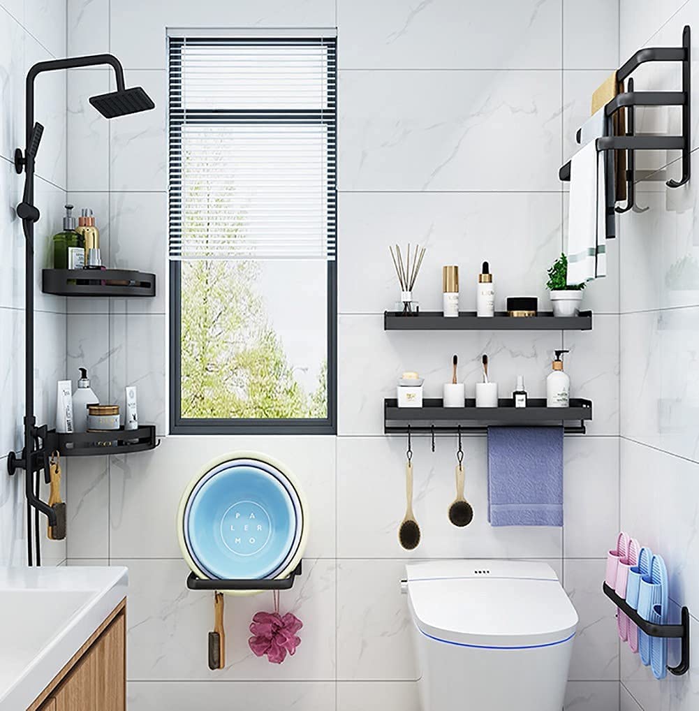 BowLift | Hanging Bathroom Shelf with Practical Towel Holder