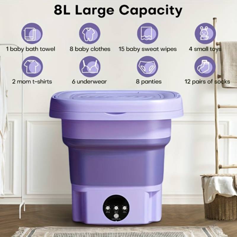 BowLift | 8L Foldable Mini Washing Machine with Dryer