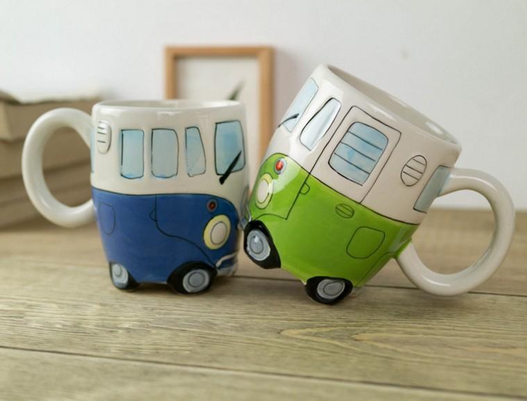 BowLift | GroovyCup Camperbus Mug – Retro Ceramic Coffee Mug 330ml