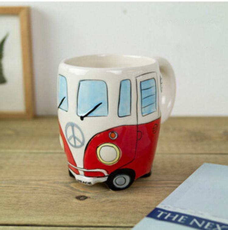 BowLift | GroovyCup Camperbus Mug – Retro Ceramic Coffee Mug 330ml
