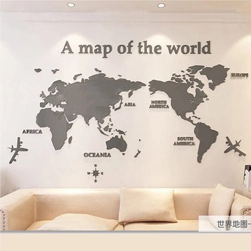 BowLift | 3D World Map Wall Sticker