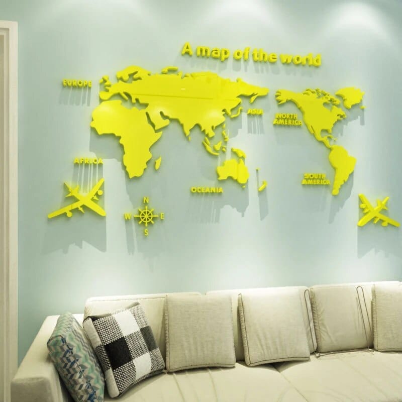 BowLift | 3D World Map Wall Sticker