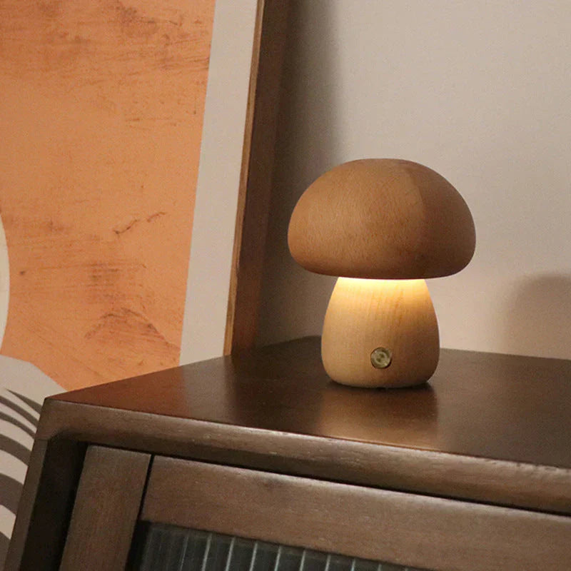 BowLift | Wooden Mushroom LED Night Light - GlowShroom