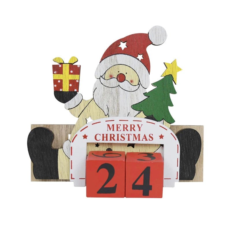 BowLift | Wooden Painted Christmas Countdown Calendar – Festive Christmas Home Decor & New Year Countdown Gift