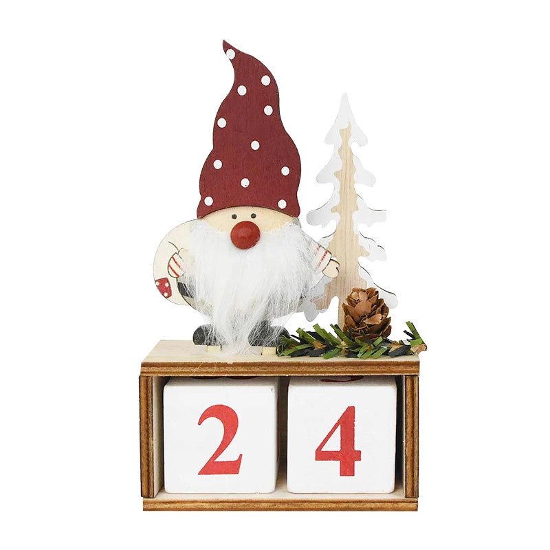 BowLift | Wooden Painted Christmas Countdown Calendar – Festive Christmas Home Decor & New Year Countdown Gift