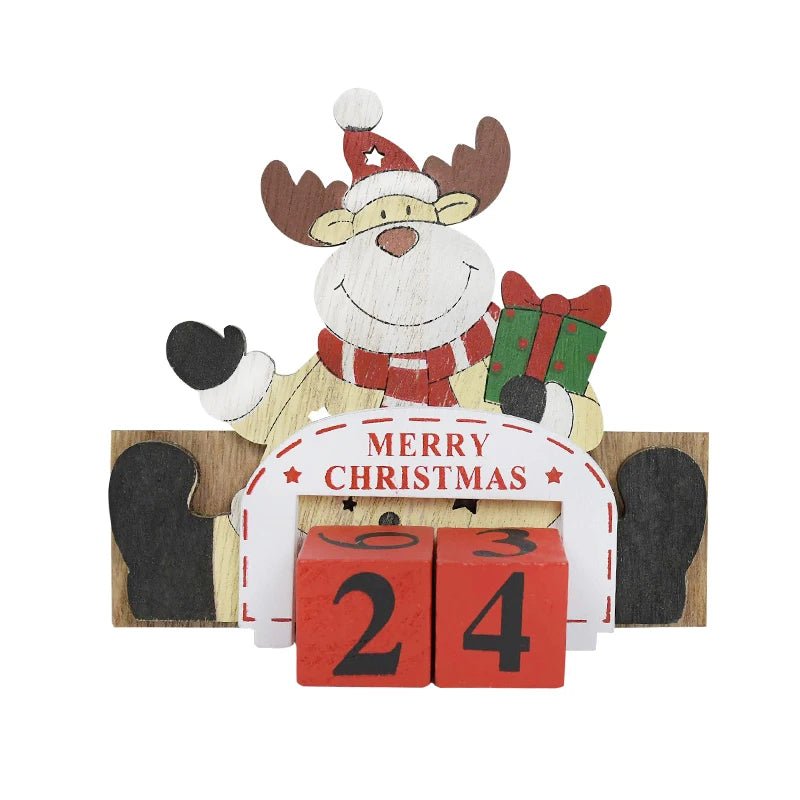BowLift | Wooden Painted Christmas Countdown Calendar – Festive Christmas Home Decor & New Year Countdown Gift
