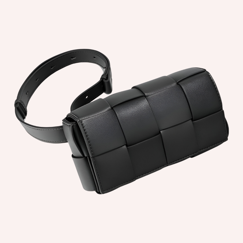 Women's Belt Bag Black Adjustable Size Faux Leather 1
