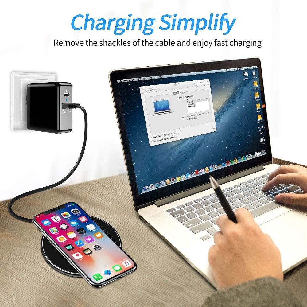 BowLift | 30W Fast Wireless Charging Pad | Premium USB C Charging Cable MagSafe Charger for Apple iPhone, Samsung & Android - Fast Wireless Charging Pad