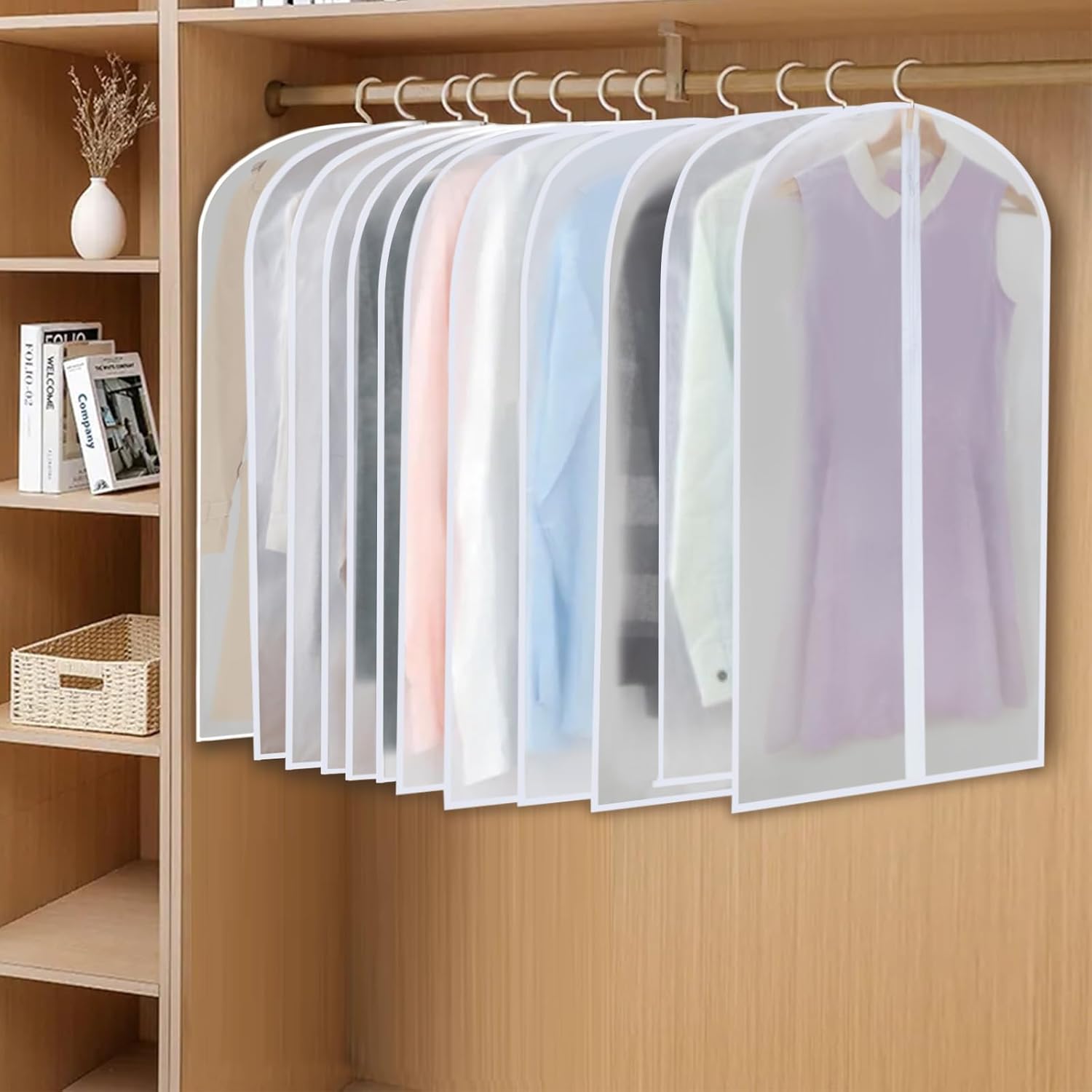 BowLift | PEVA Garment Cover Set – 12-Pack Hanging Clothes Bags in 3 Sizes (Buy 1, Get 1 FREE)