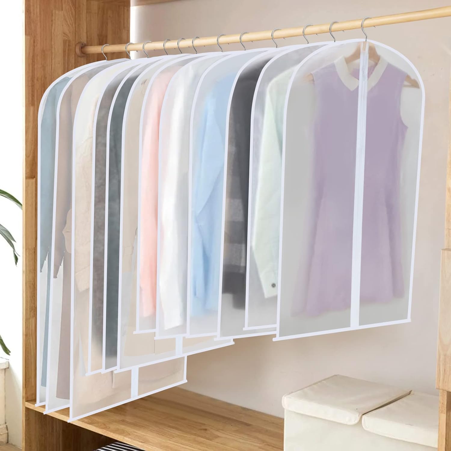 BowLift | PEVA Garment Cover Set – 12-Pack Hanging Clothes Bags in 3 Sizes (Buy 1, Get 1 FREE)